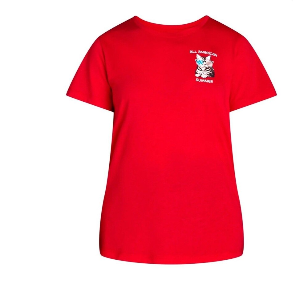 Women's Red Way to Celebrate Americana Graphic Tee with Short Sleeves size XL